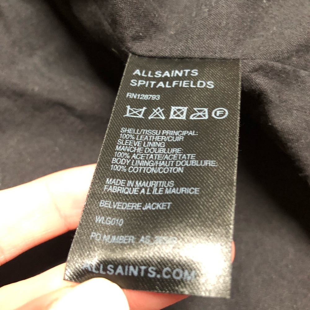 💫Sold💫ALLSAINTS Spitalfields Belvedere Leather Jacket, US size 4, Retail $560 - Picture 8 of 10